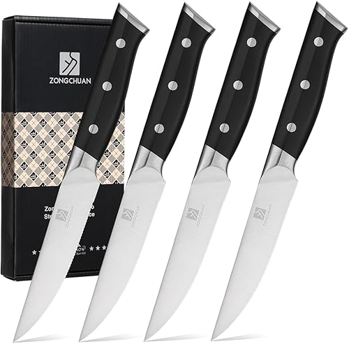 Miniatura 11 de Juego de 5 cuchillos de chef de Damasco: juego de cuchillos de cocina profesionales de acero inoxidable de alto carbono, ultra afilados, con mango