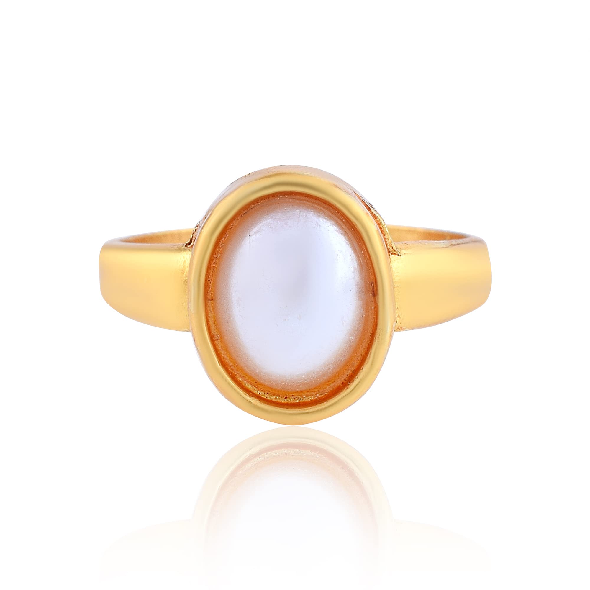 dulci Gold Plated Brass Oval White Stone Ashtadhatu Finger Ring Jewellery For Men And Women-picture-35