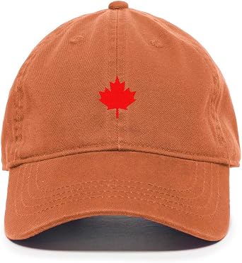 Canada Flag Red Maple Leaf Baseball Cap Embroidered Cotton Adjustable Dad Hat