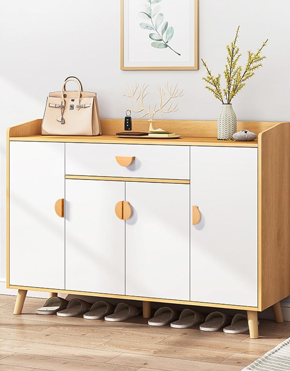 Pomelli per cassetti in legno, maniglie rotonde per armadietti, in legno massello, confezione da 2, diametro 32 mm, ideali per mobili e guardaroba