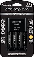 Vista 4 de Eneloop Panasonic Pro AA - Baterías recargables (paquete de 12) + paquete de cargador de 4 posiciones