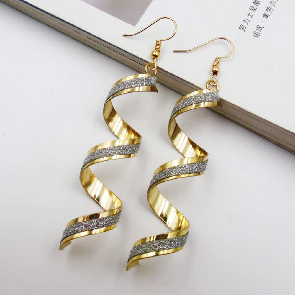 Ohrringe Lang 9cm Schmuck Damen Strass Gold Silber Ohrhänger Spirale