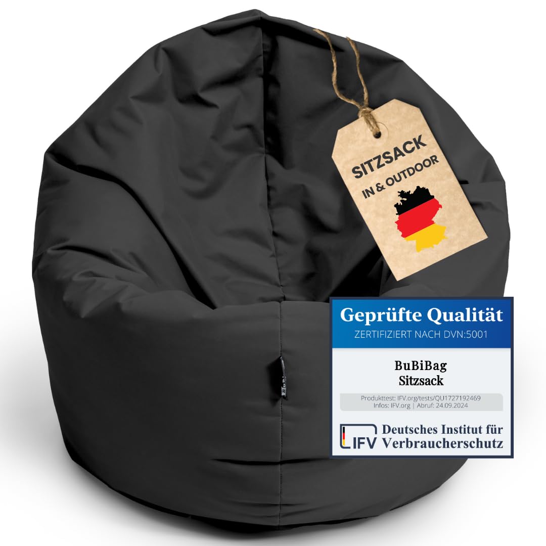 BuBiBag 2in1 - Sitzsack Sitzkissen Jogakissen für Erwachsene, Kinder und Jugendliche - Indoor & Outdoor Beanbag - Gaming Sitzsack