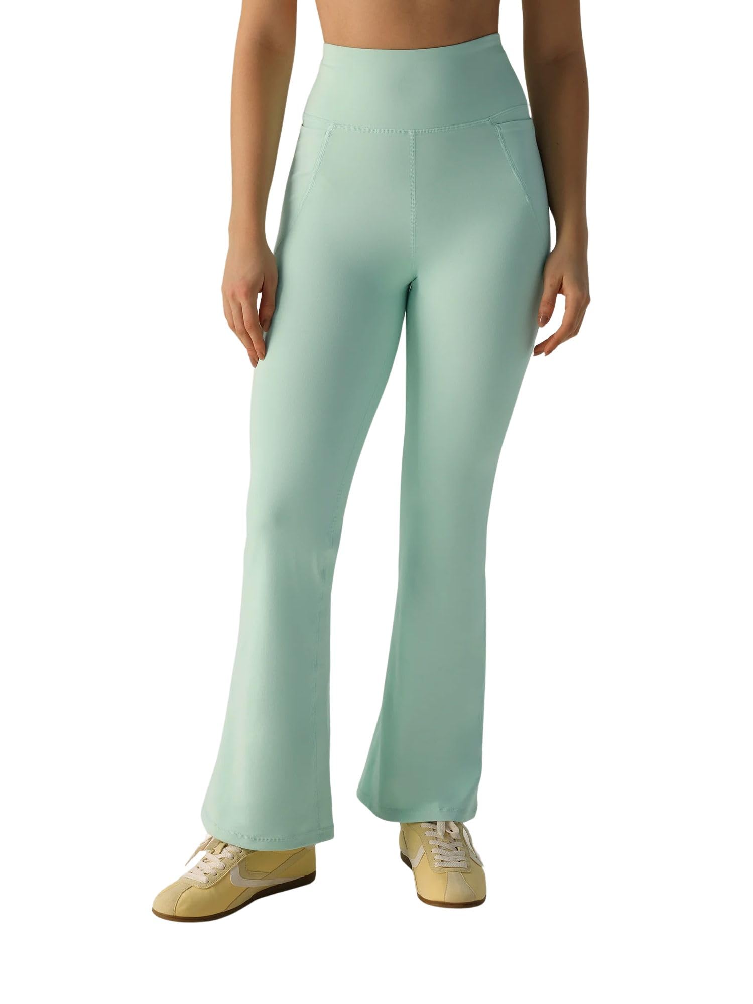 Sculpt Bootcut Leggings for Women | High Waisted, Anti Camel Toe, Deep Side Pockets, Rounded Back Seam, Flared Sculpting Fit-image-3