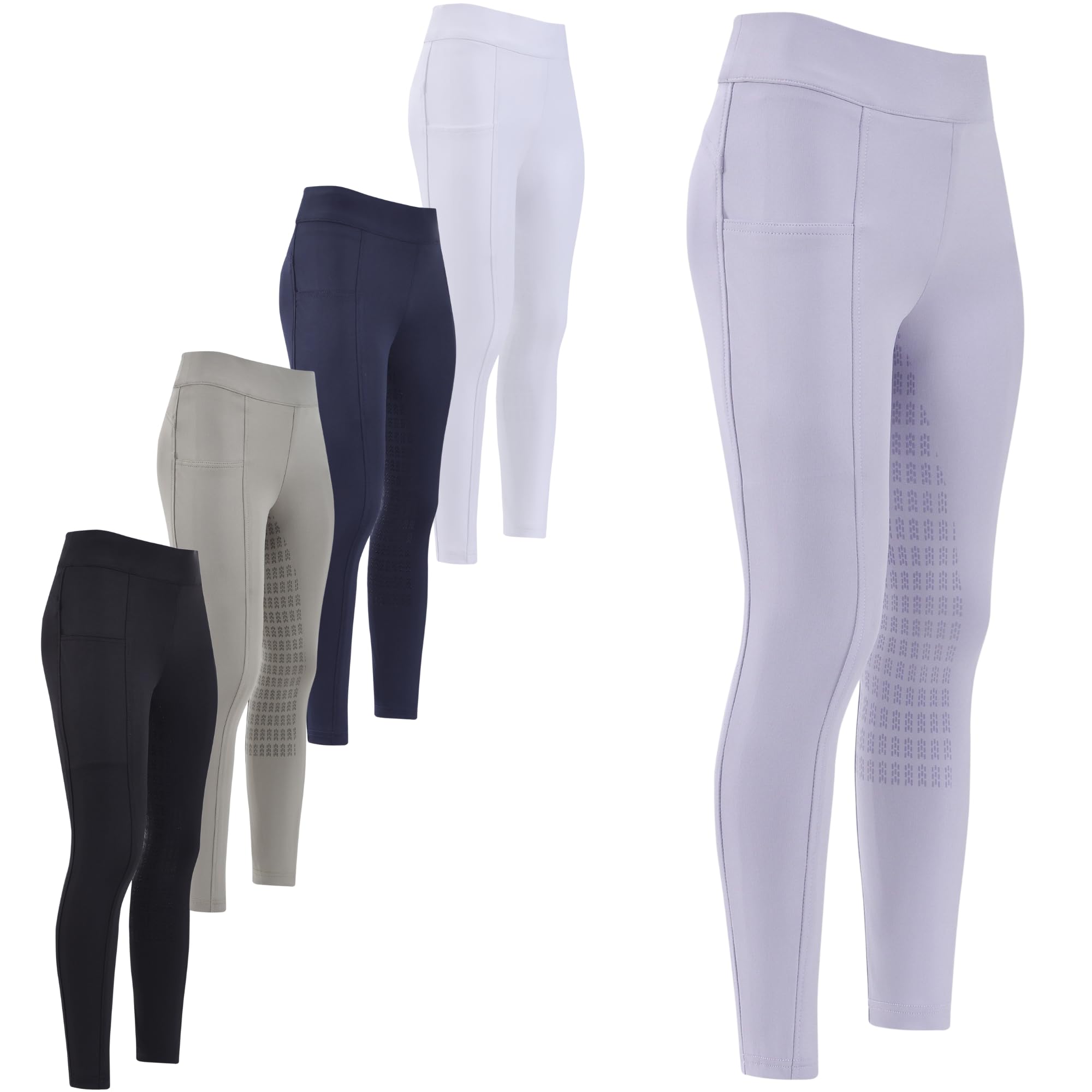 Imperial Riding Kinder Reitleggings IRH Basic FullGrip, Reitleggings mit Silikon-Vollbesatz, 4-Wege-Stretch und Handytaschen