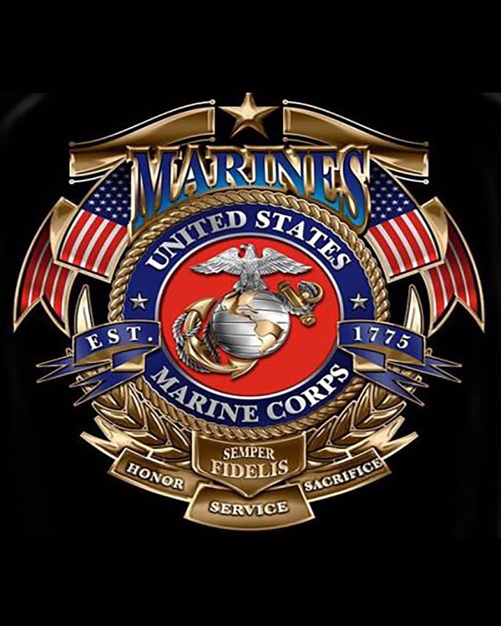 5D DIY Diamond Painting US Marine Corps 16x20 inches Full Round Drill Rhinestone Embroidery for Wall Decoration