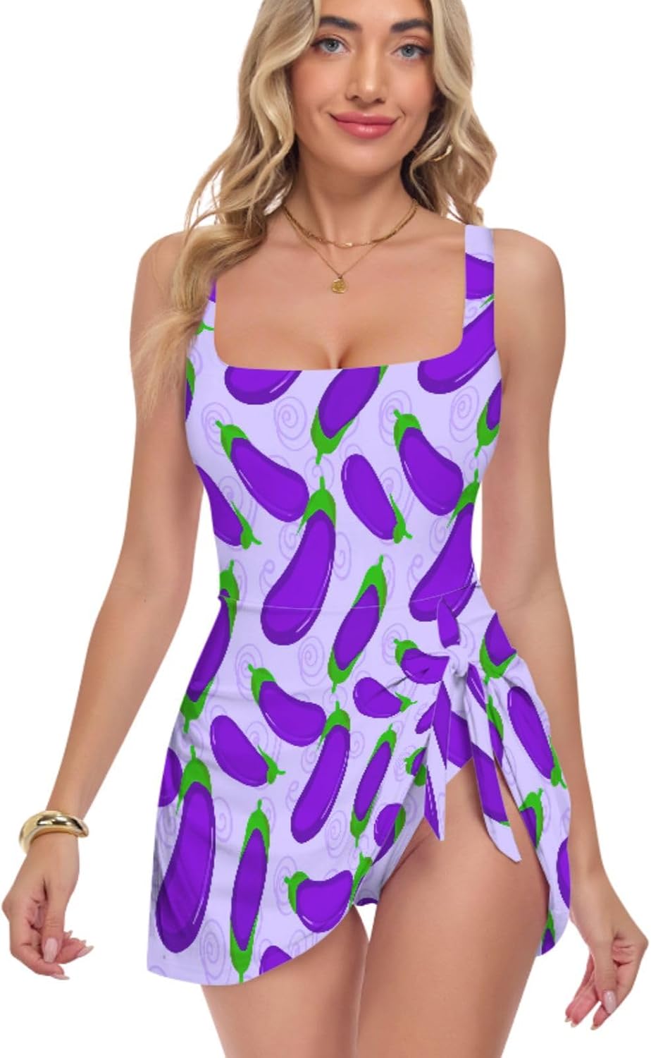 Vegetables Eggplant Purple Women's One Piece Swimsuits Tummy Control Bathing Suits S A2302529