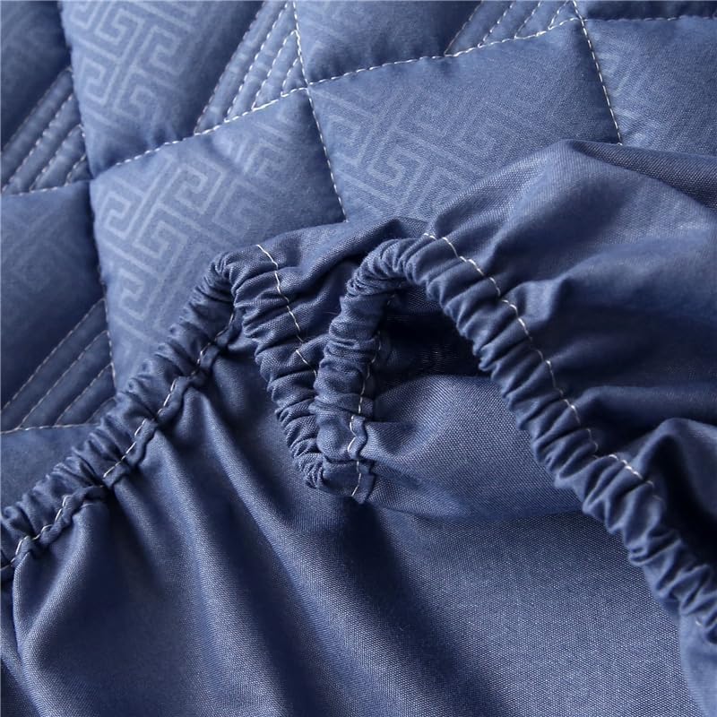 Protector de colchón Acolchado silencioso, Capa Absorbente Impermeable, diseño Ajustado con Bolsillo Profundo para colchones de hasta 11 Pulgadas (Azul, 90 * 200 cm)