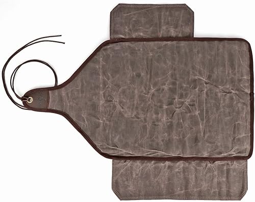 Miniatura 3 de TOURBON Bolsa enrollable para herramientas de lona encerada bolsa de transporte con cincel para tallar madera de 25 bolsillos bolsa de herramientas