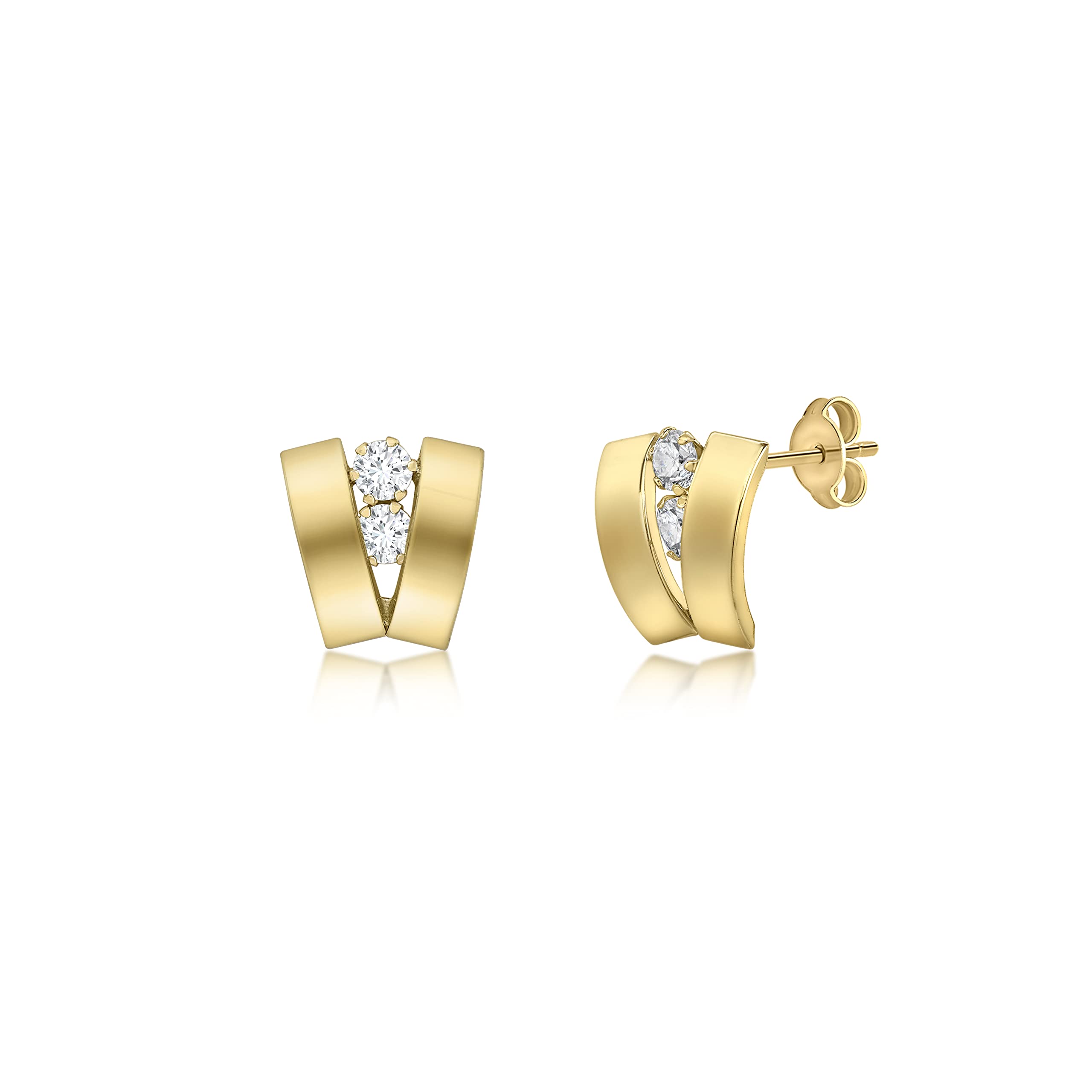 MELUSINA BIJOUX Anello a Fascia Oro con Zirconi Neri