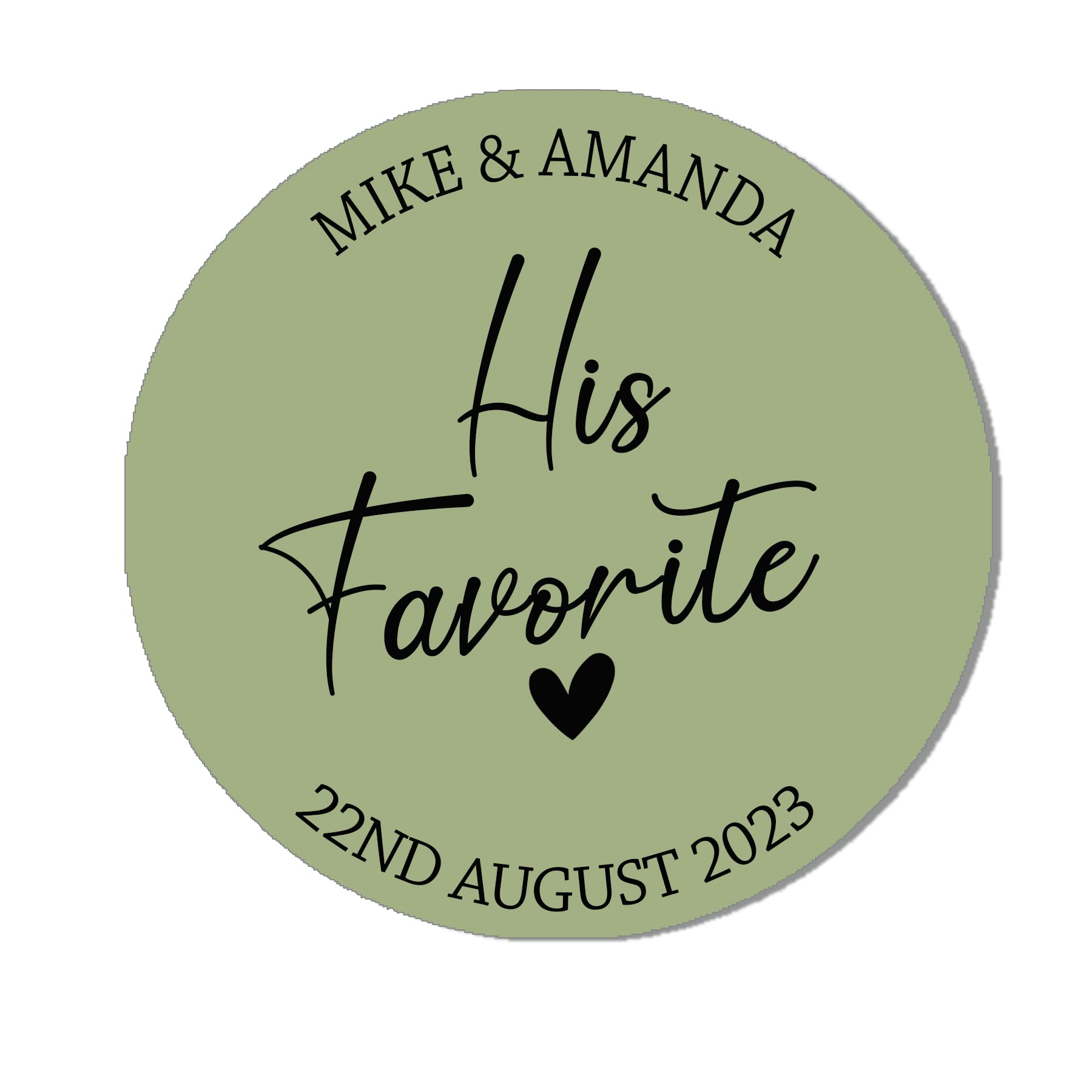 His & Her Favourite Sticker, Party Favour Stickers, His Favorite Label, His Favour Labels, Favor Stickers, Party Bag Label - HIS FAV - 24 Sage (45mm)
