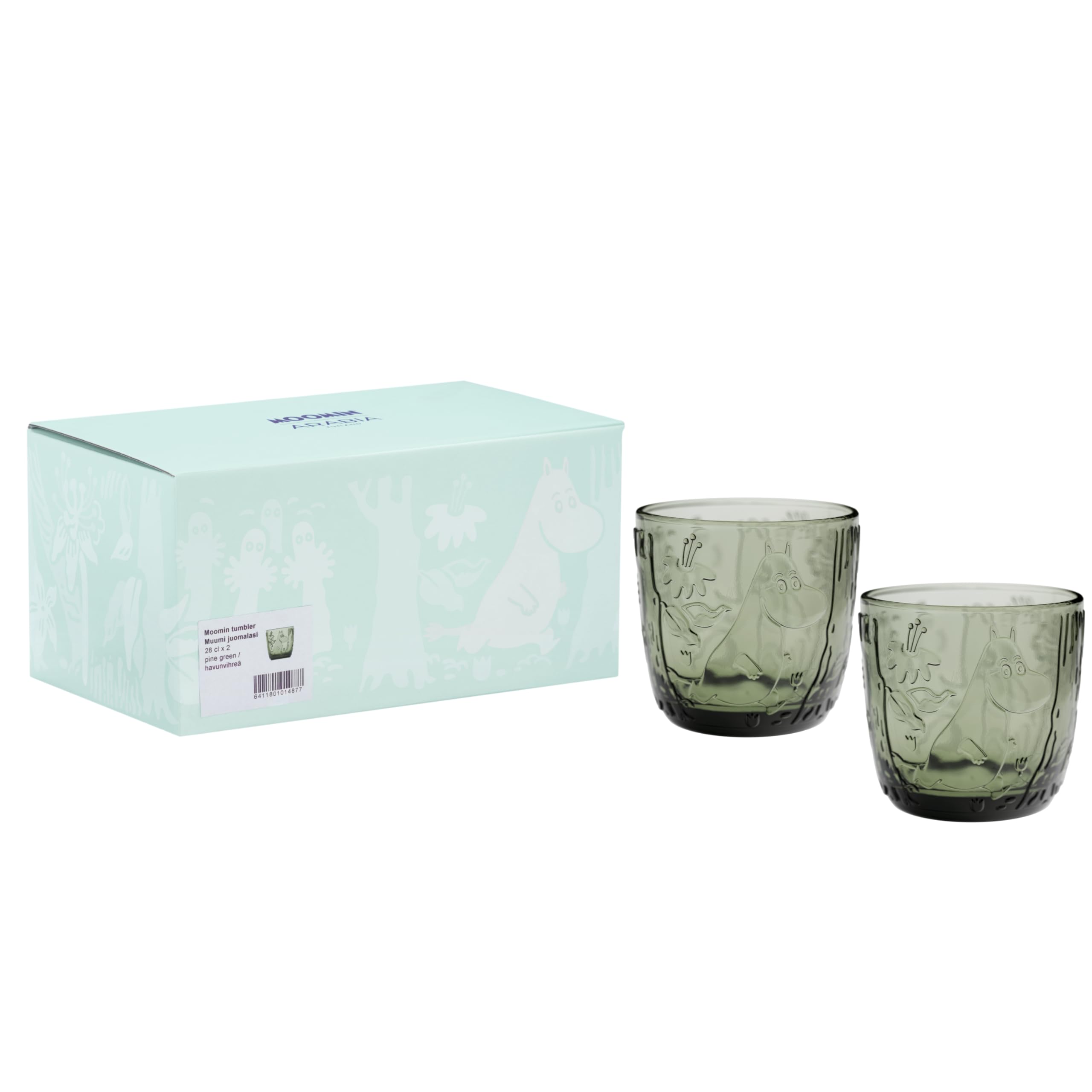 グラス・カップ・酒器 MOOMIN ARABIA MOOMIN ARABIA ガラスタンブラー2pcs（Mystical Forest/アクア