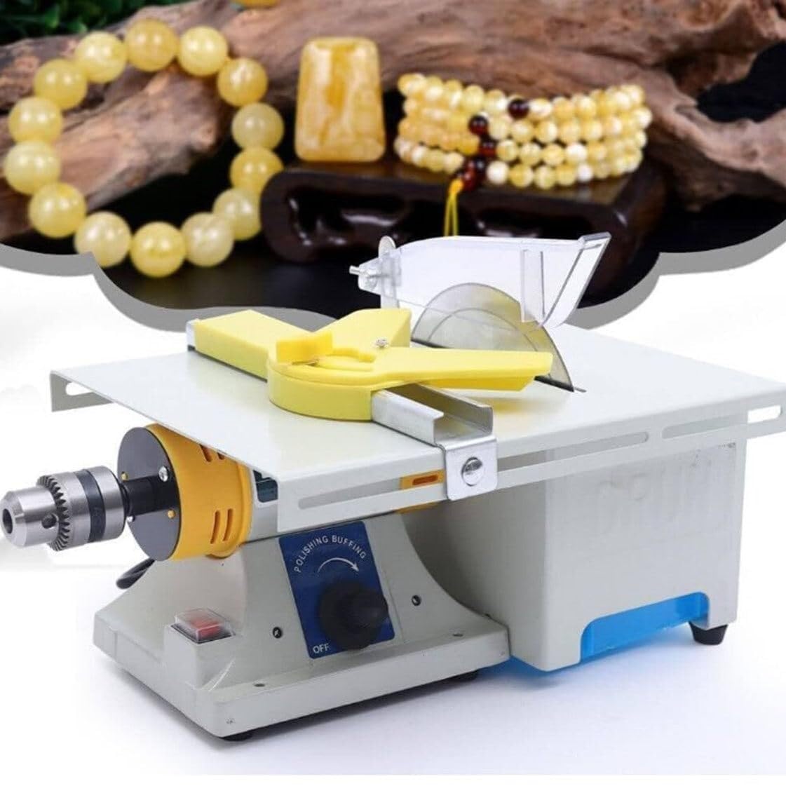 Macchina lucidatrice per Pietre preziose da 750 W, Macchina per lucidatura e rettifica di Pietre preziose, Sega lapidaria Fai da Te per Gioielli da 0 a 10000 Giri/min, p