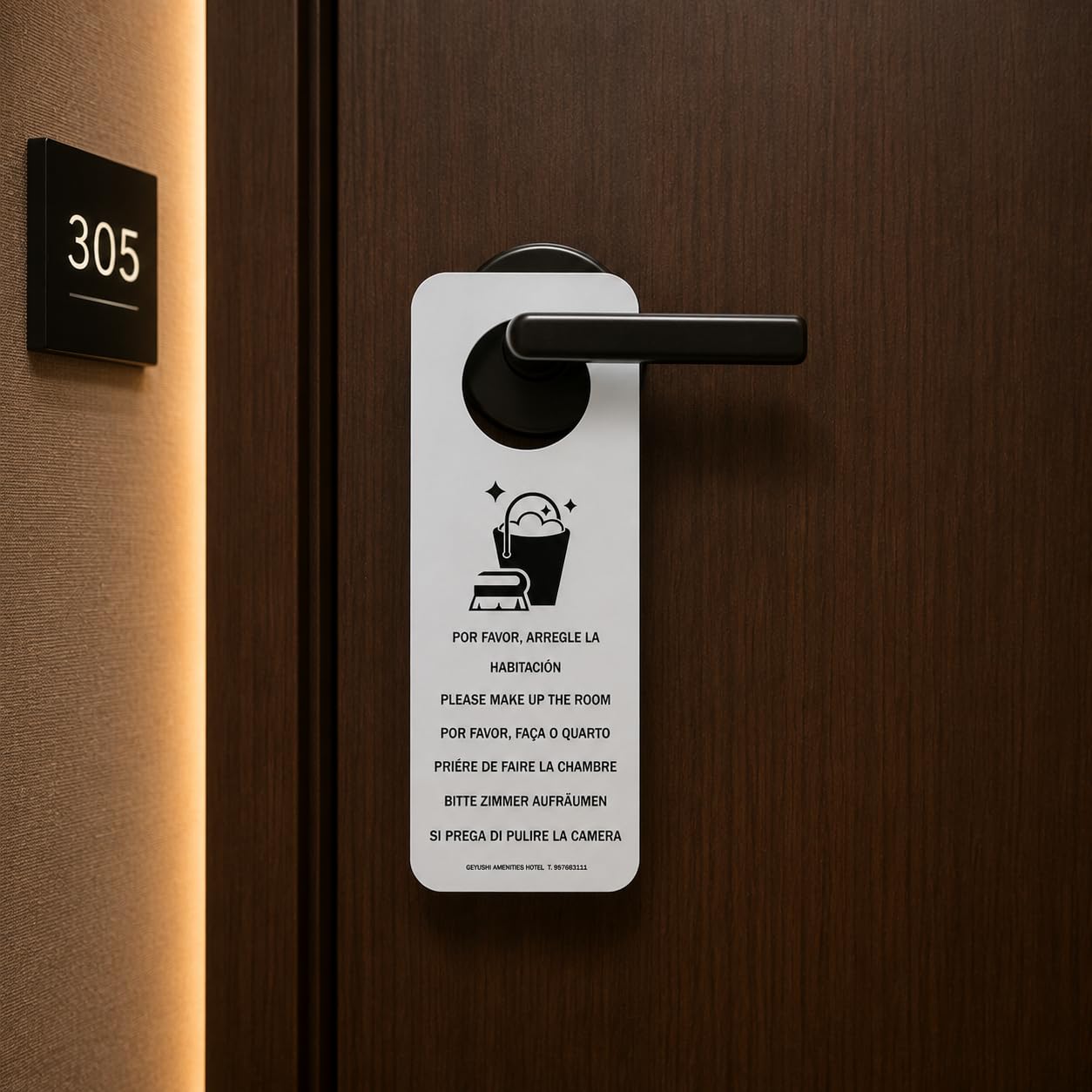 200 Carteles de NO MOLESTAR para Hoteles | Carteles de Doble Cara con Mensajes "Por Favor No Molestar" y "Por Favor Arreglen la Habitación" | Ideal para Hoteles, Apartamentos | Blanco y Negro