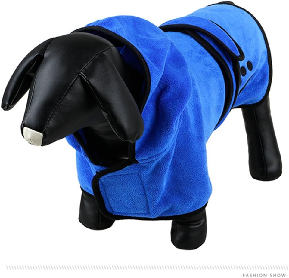Amazon Realpet ペットバスローブ 犬 猫 バスローブ ガウン ペットローブ 小型 中型 大型犬用 犬のタオル 体拭き タオル お風呂 汗 お散歩後に最適 ブルー L Realpet バスグッズ 通販