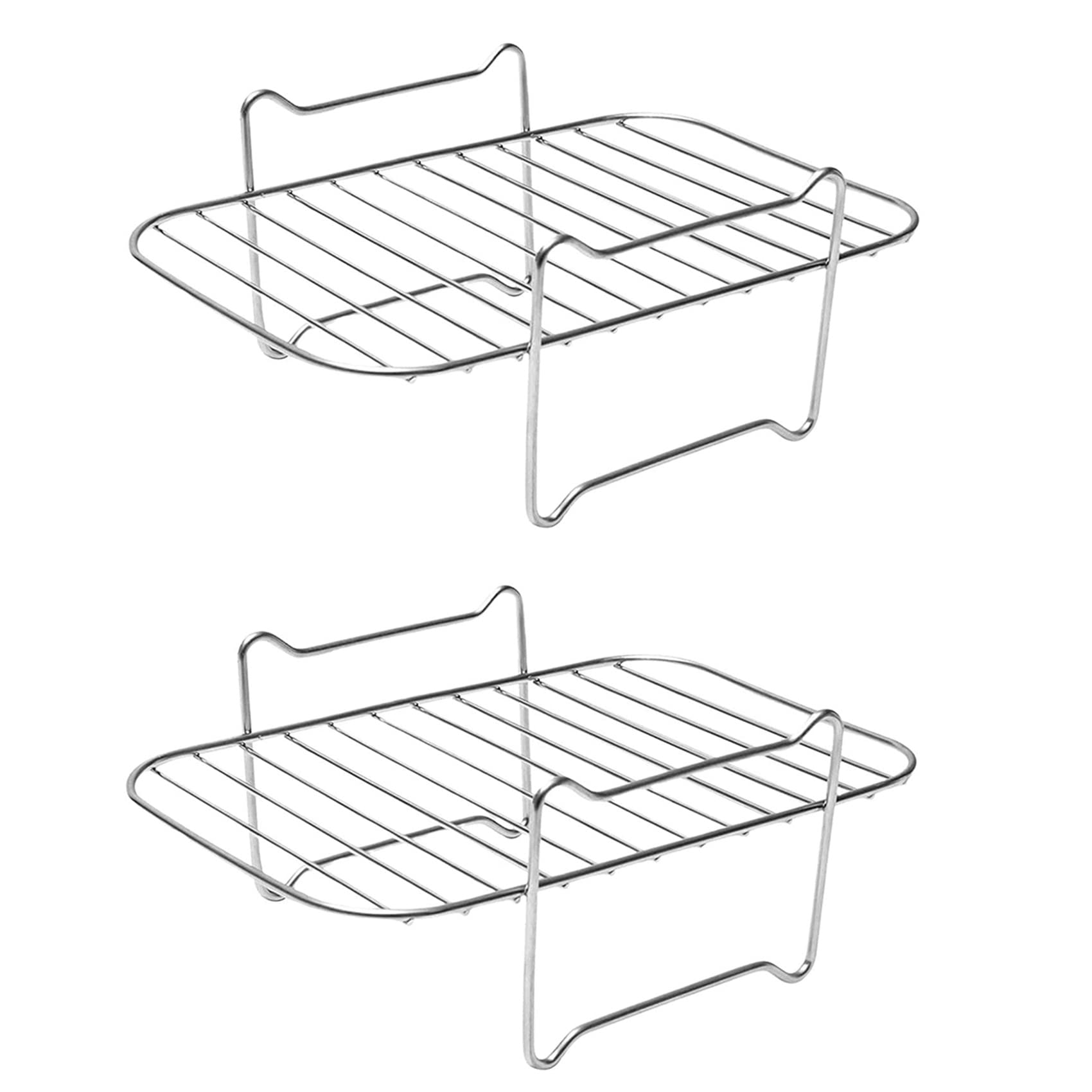 Hndhbfgrt 2X Air Fryer Rack for DZ201/DZ401 Foodi Accessories Stainless Steel Multi-Layer Stackable Dehydrator Rack
