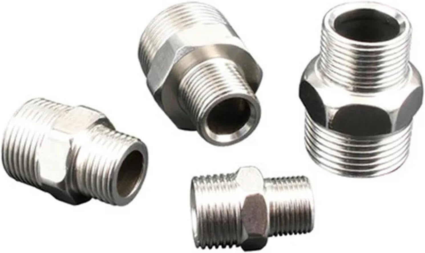 201Stainless steel butt joint reducing double outer wire direct extension 1/4 to 3/8 1/2 to 3/4 1 inch water pipe fittings(Light Purple)