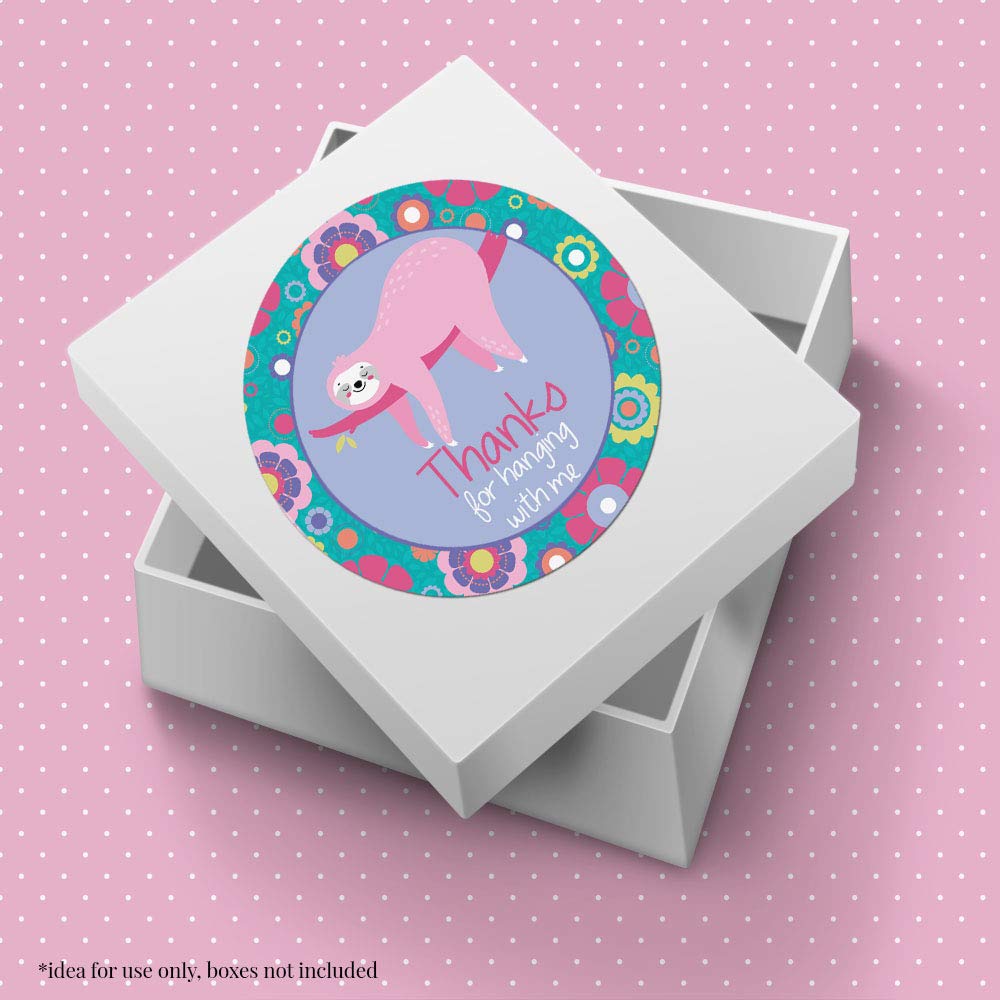 Sleepy Sloth Valentine's Day Stickers - 40 Count, 2" Circle Labels For Classroom Cards, Party Favors & Gifts - View #6