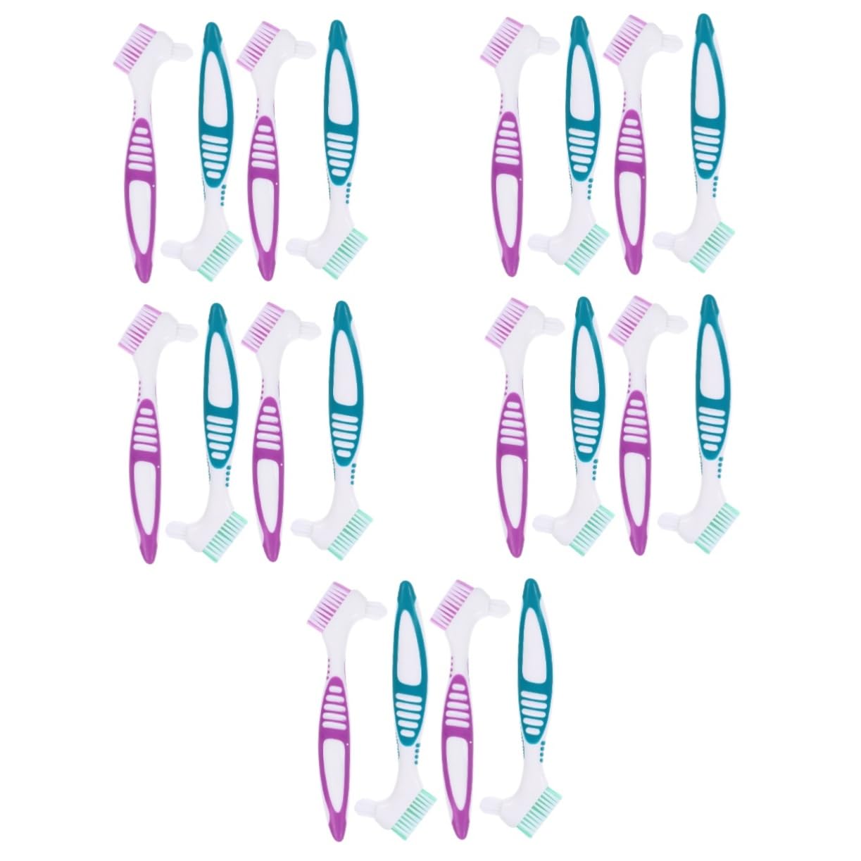 minkissy Lot De 5 Brosses À Dents À Double Poils Manche Ergonomique Poils Doux Outil De Soins Bucco-dentaires 4 Pièces X 5