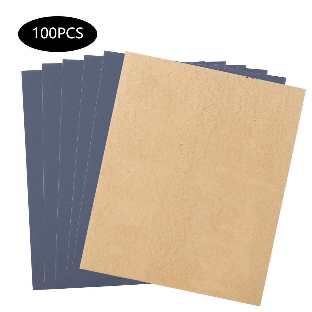 Lija de 100 Piezas Grado P1500 Papel Abrasivo de Papel Kraft,