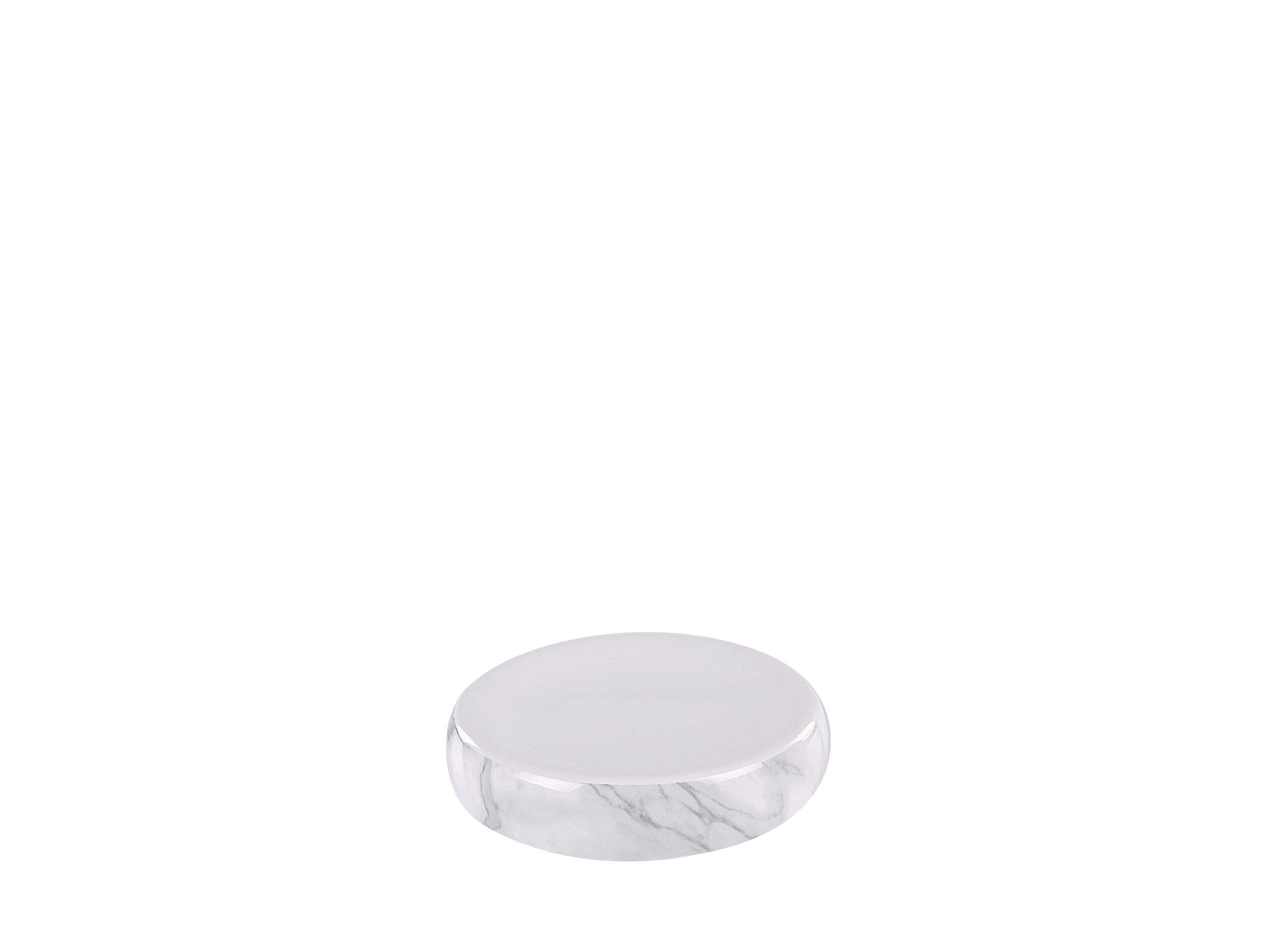 Set Accessori Bagno Porta Sapone in Ceramica Marmo Bianco Porta Scopino