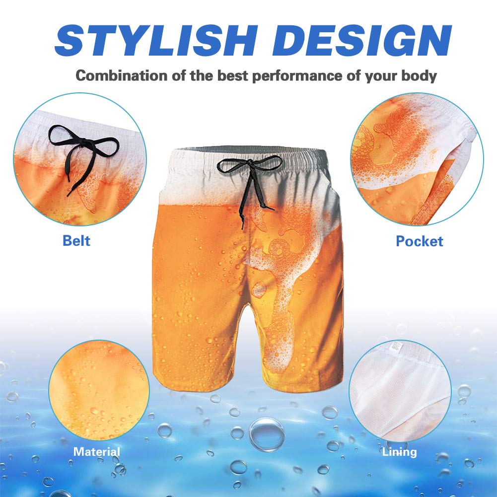 ALISISTER Costume Uomo Mare 3D Stampa Spiaggia Costume da Bagno Estate Pantaloncini Tronchi da Surf con Fodera in Rete S-3XL