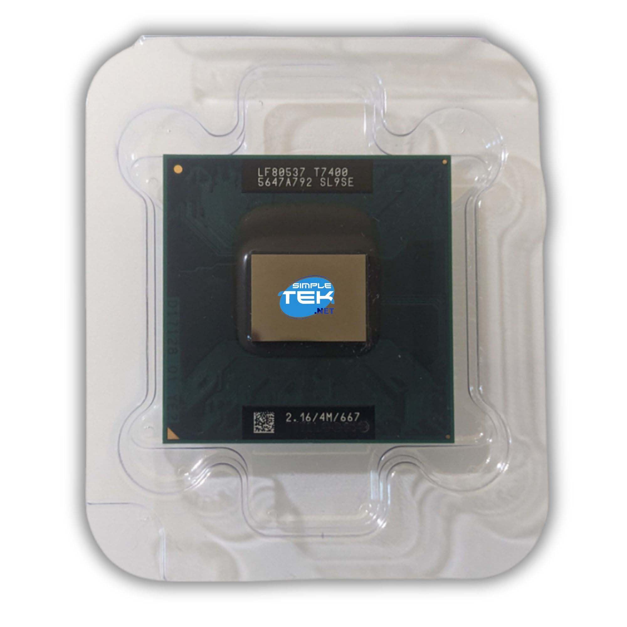 SIMPLETEK - Procesador CPU Mobile 2 Duo T7400-35 mm x 35 mm | Reloj 2,16 GHz | Socket PBGA479, PPGA478 (Reacondicionado)