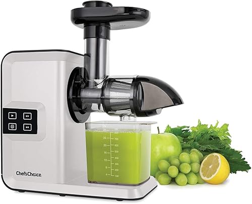 Chef'sChoice - Exprimidor de prensado en frío con motor silencioso, controles digitales, función inversa antiobstrucción para exprimir frutas,
