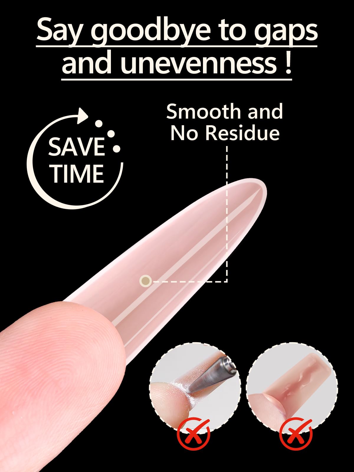 EBANKU 120PCS Sandwich Dual Form, Tip Unghie Finte Traslucido Double Top & Bottom Design Lungo Mandorla Nail Form Per Estensione Rapida Delle Unghie Casa o Salone