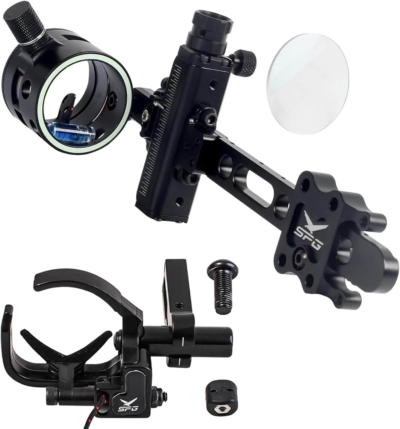 SOPOGER Drop Away Arrow Rest - Upgrade Archery Rest for Compound Bow Metal Adjustment Black with Bow Sight for Compound Bows Target Hunting Single Pin