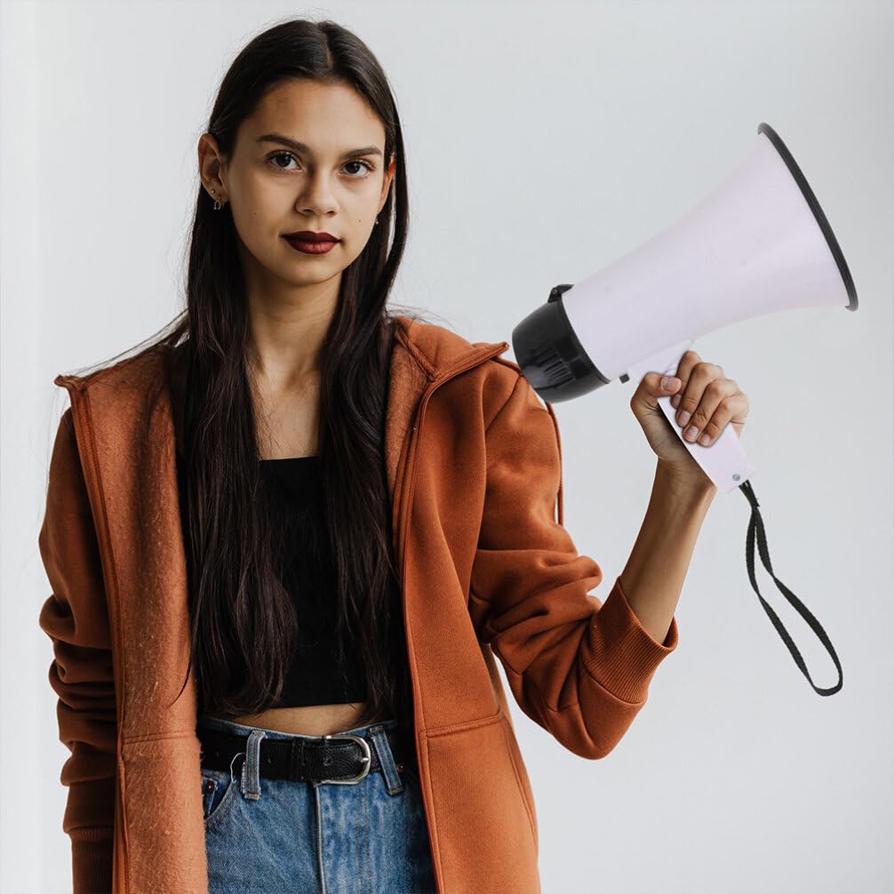 INOOMP 1set Portable Handheld Megaphone Loudspeaker with Recording Function Battery Operated and Practical Design for Outdoor Events Sports Cheering and Public Announcements