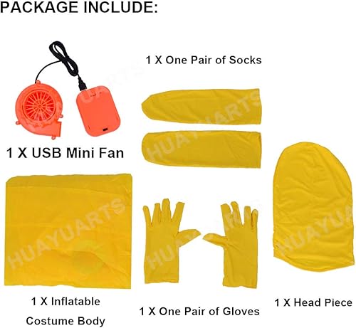 Miniatura 4 de IHGYT Disfraz inflable para mascarada, traje de cuerpo completo, traje de aire inflado, traje de traje