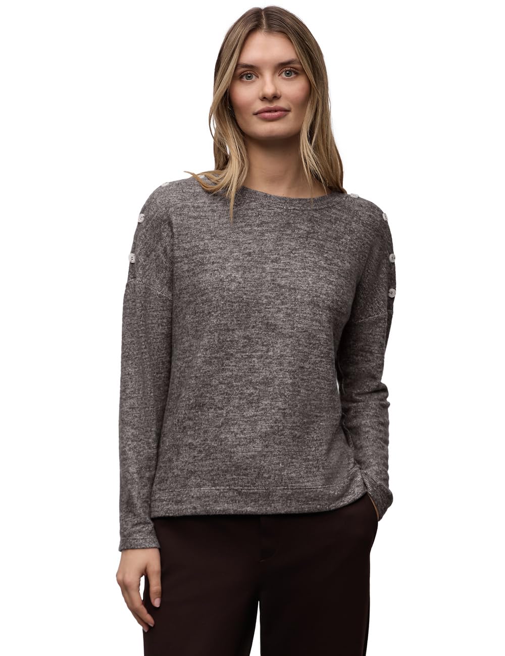 Damen Softes Shirt mit Knöpfen