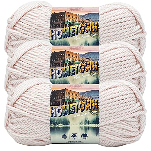 Image of Lion Brand Yarn Hometown Yarn, Super-Bulky Yarn for Knitting, Crocheting, and Crafting, 3 Pack, Dillon Quartz | Super Bulky Acrylic Fiber for Warm Crochet Blankets, Knit Winter Hats, Chunky Cardigans, Soft Scarves, Weaving