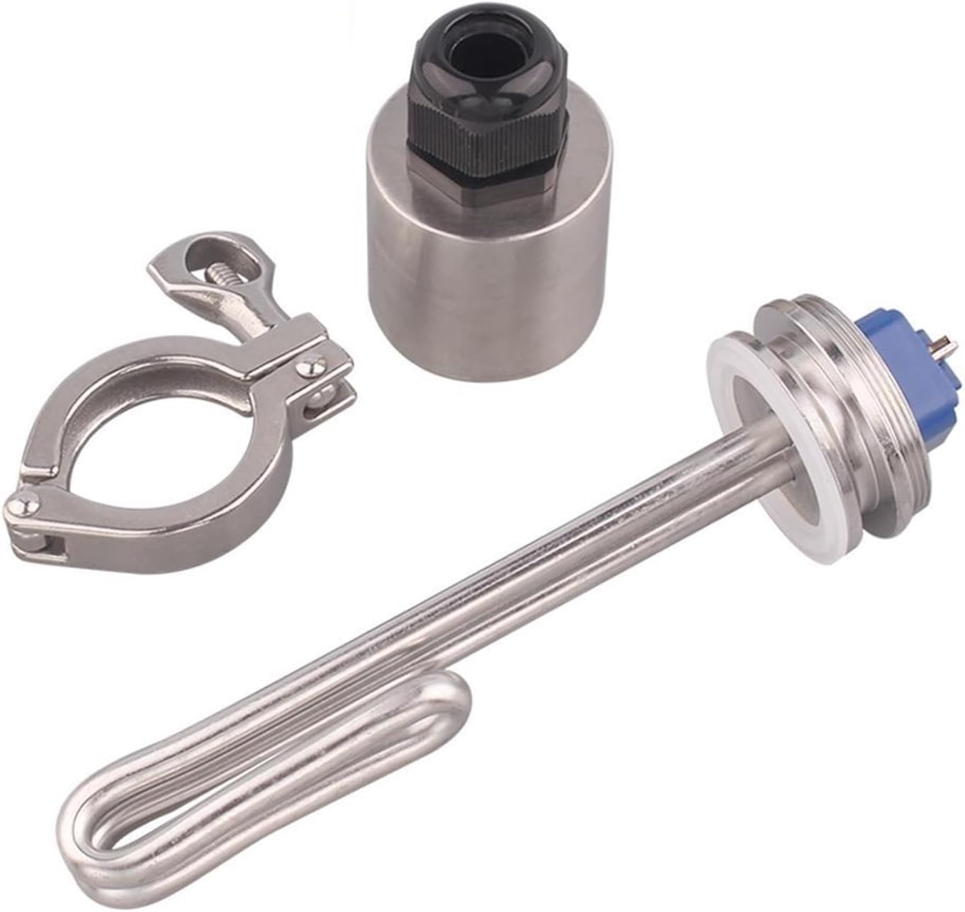 yaoqijie Heater 1.5inch(50.5mm) Clamp Heating Element For Brewing Equipment 120V 1.5KW With Stainless Steel Cap(With clamp)