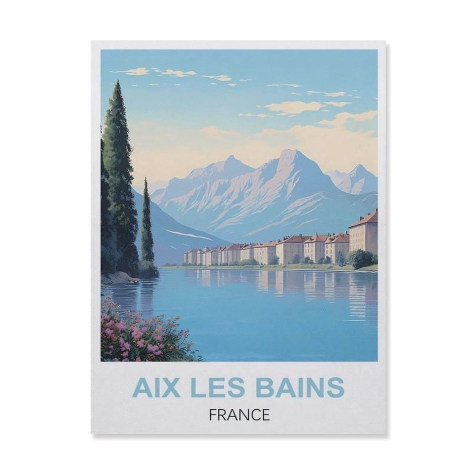 Funny Metal Tin Sign Wall Decor，Aix Les Bains France(30x40cm）