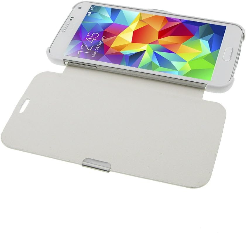 Galaxy S5 Case, MTRONX™ Magnetic Ultra Folio Flip Slim Leather Twill Case Cover Pouch for Samsung Galaxy S5 i9600 (White)