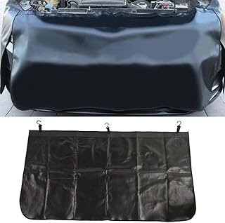 Automotive Mechanic Magnetic Fenders Cover, Waterproof & Anti Slip Car Fenders Protector, PU Leather Protective Car Mat Pad with Hooks for Repair Automotive Work