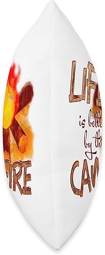 Miniatura 2 de Life Is Better By The Campfire Go Outdoor Camper Life is Better by The Campfire Go Outdoor Camping Lover - Almohada de 18 x 18 pulgadas, multicolor