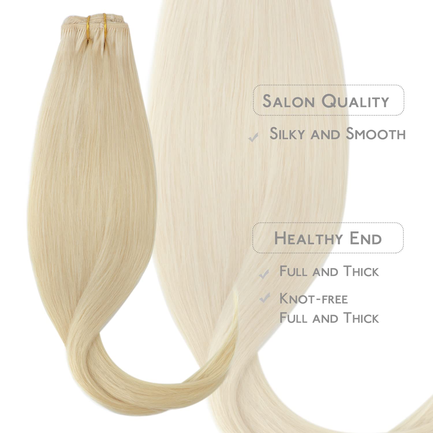 Wennalife Clip In Hair Extensions, 18 Inch 70g 7pcs Bleach Blonde Hair Extensions Clip In Real Hair Remy Human Hair Extensions Natural Silky Clip In Human Hair Extensions - Image 4
