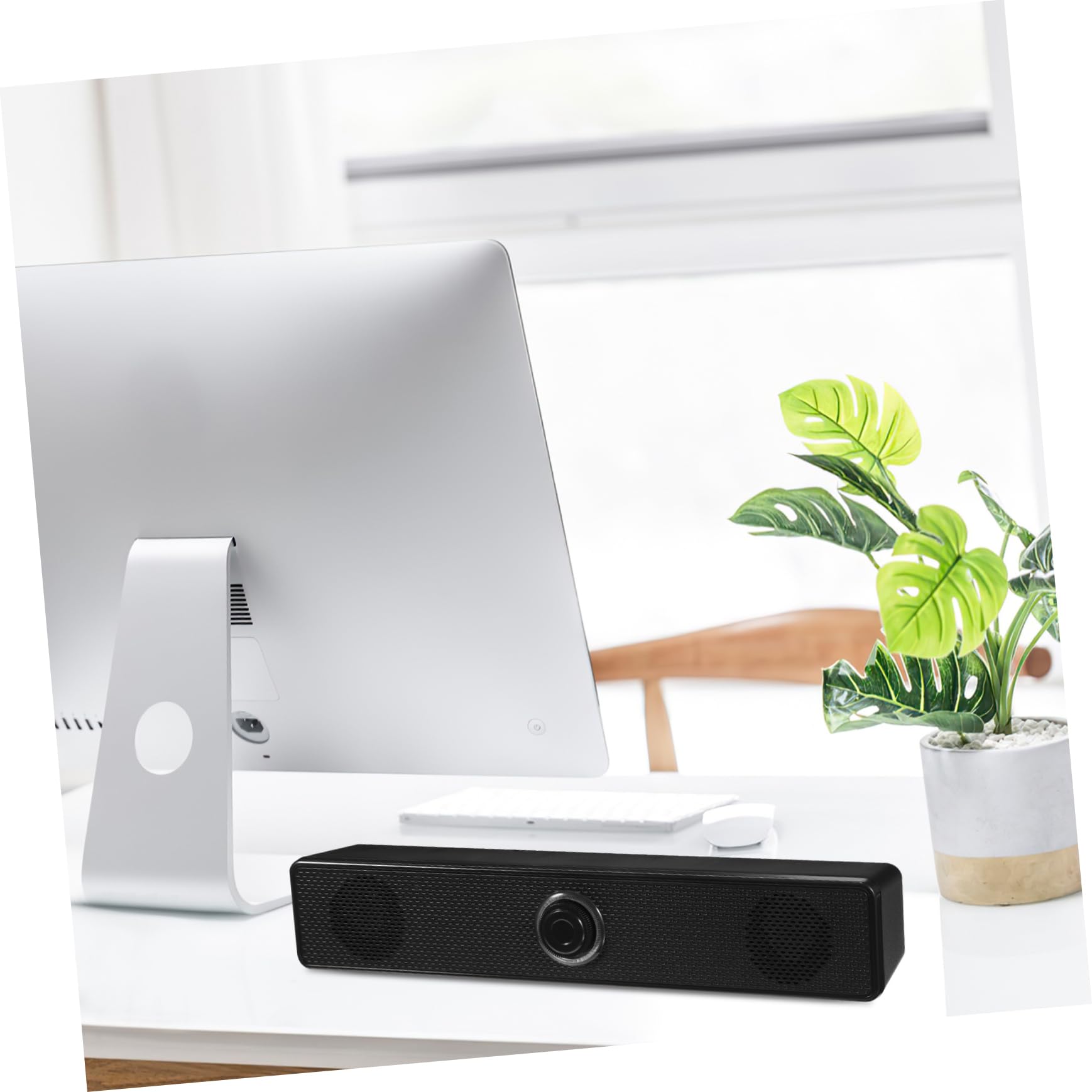 Holibanna Barra de Sonido Subwoofer para PC y TV, Usuario Doméstico, Diseño Compacto y Portátil, Cable USB, Sonido Estéreo de Alta Definición, Compatible Ordenadores y Dispositivos Móviles,