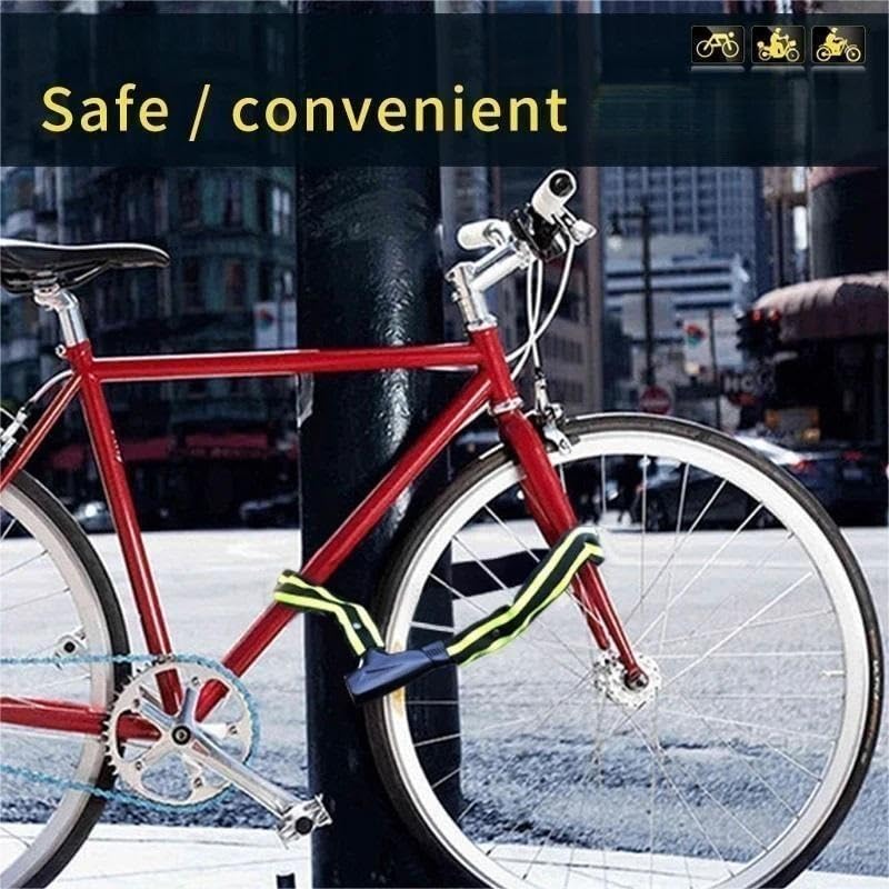 Lucchetti per Bici Heavy Duty/Catena per Bicicletta/Lucchetto per Bicicletta, Codici per Bici, Moto, Porte, cancelli e recinzioni (Chiave Verde)