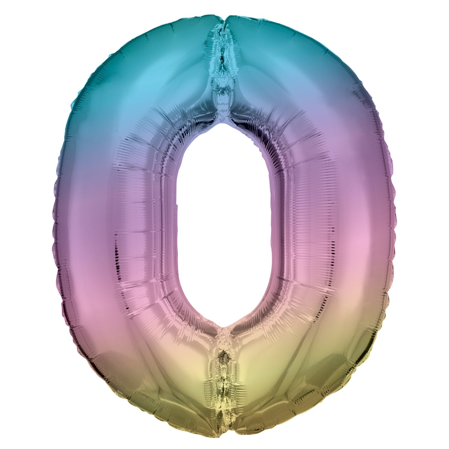 Amscan 9909708 - Pastel Rainbow Number 0 SuperShape Foil Balloon - 34"