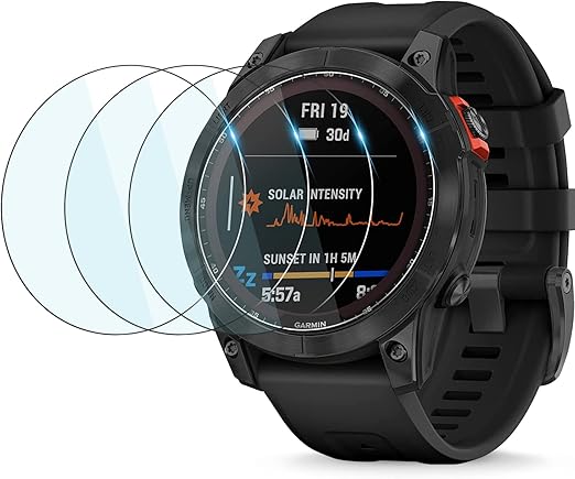 ggooig 4 pack for garmin fenix 7 screen protector tempered glass screen protector for garmin fenix 7 47mm7 solar7 sapphire solar anti scratch bubbl