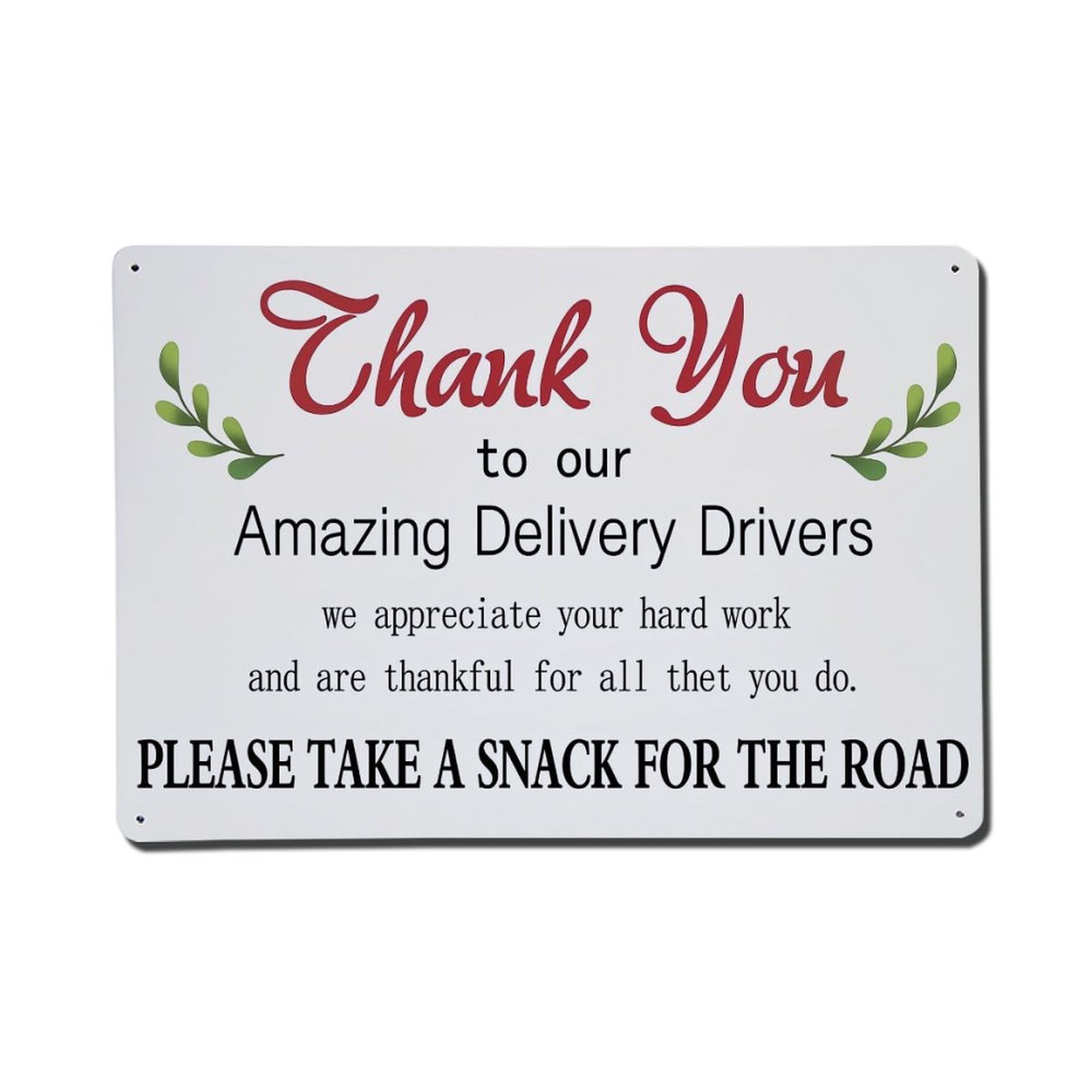 Thank You To Our Drivers Tin Sign Metal Poster Vintage Metal Signs for Home Man Cave Bar Cafe Kitchen laundry room Wall Decorations Gift 8x12Inch