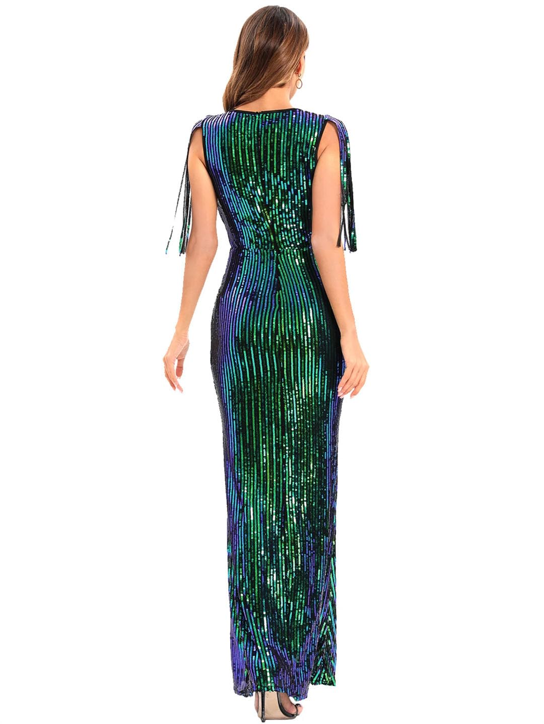 Sexy Ver A Través De Maxi Vestido De Verano De Lentejuelas Elegante Vestidos De Noche De Graduación para Mujer Vestido Ajustado De Fiesta De Cumpleaños