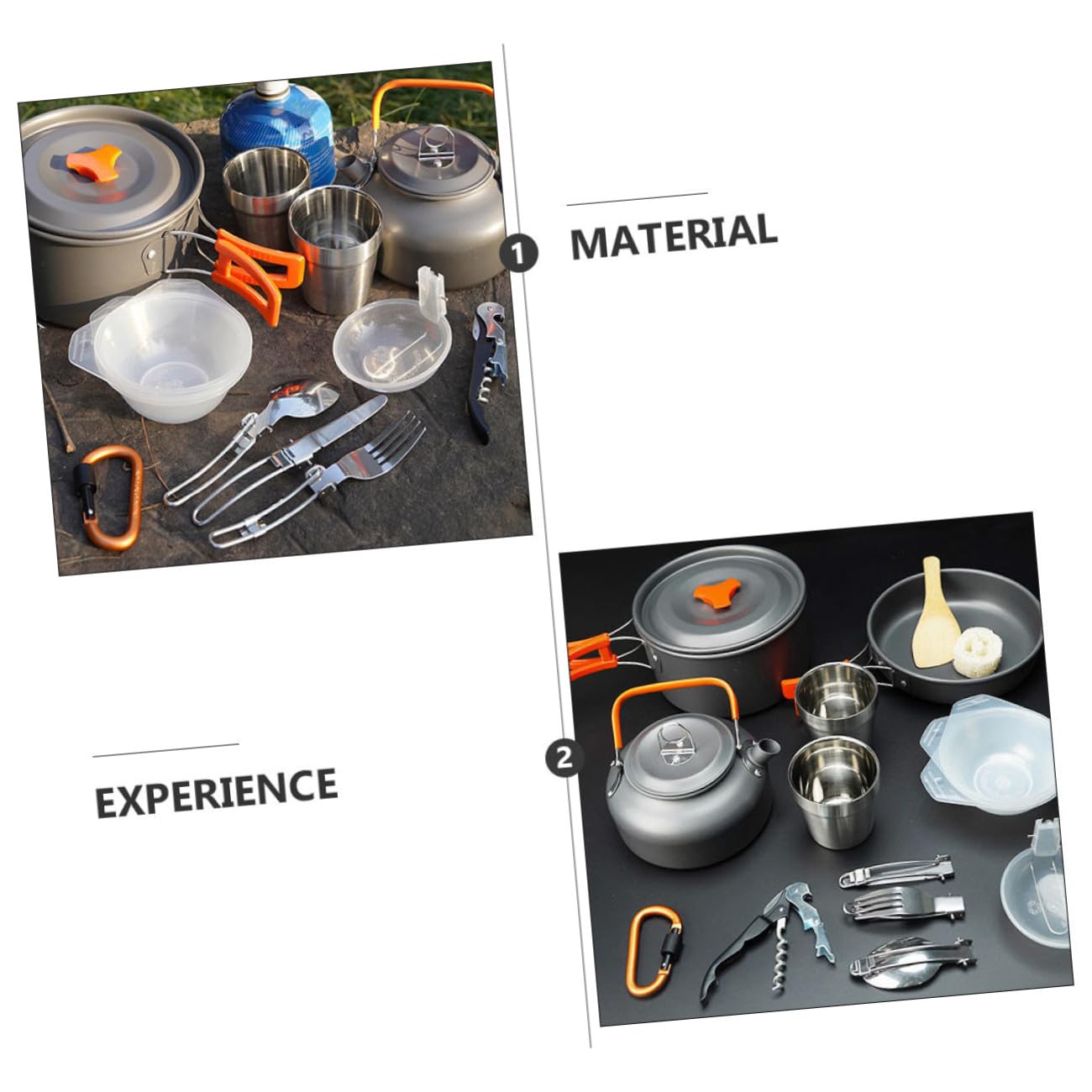 Toyvian 1 Ensemble Set de Cuisine Aluminium pour Camping Ustensiles de Cuisine Portables pour Activités de Plein Air