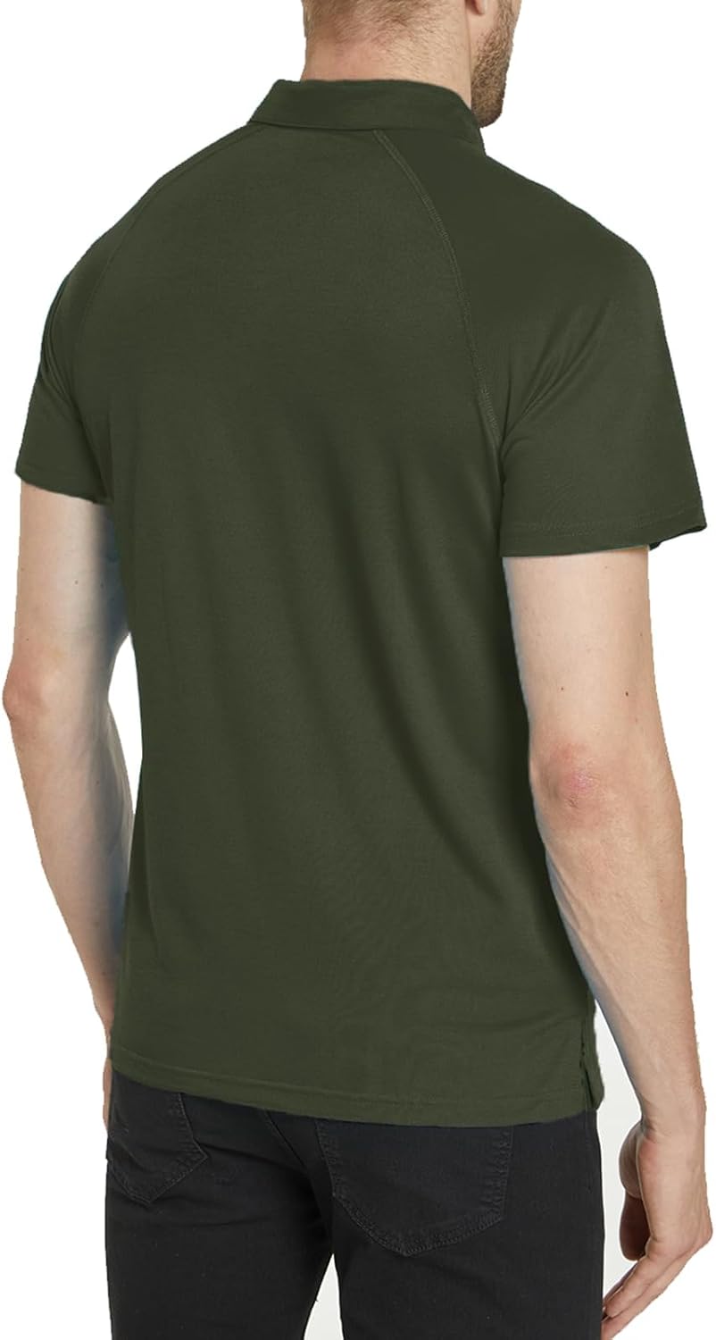 Men's Polo Shirt Short Sleeve Quick Dry American Flag Print Graphic Split Color Golf Shirt for Sport - Image 5