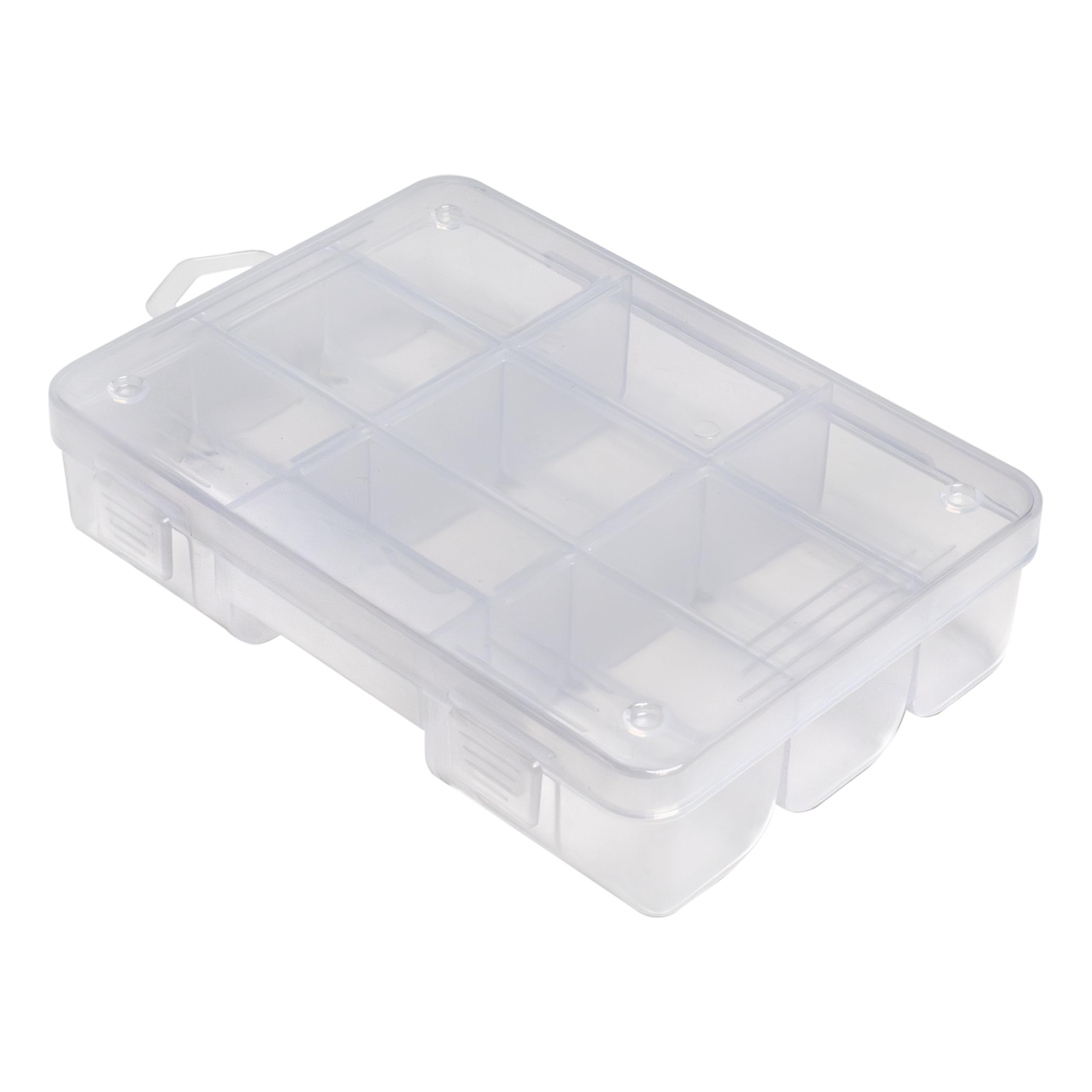 The Beadsmith Plastikowe pudełko do przechowywania – organizer z 9 przegródkami, 7,3” dł. x 5,25” szer. x 1,75” wys., służy jako organizer na biżuterię lub do przechowywania małych przedmiotów