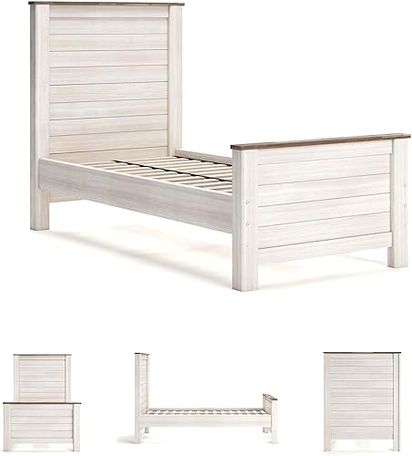 Miniatura 34 de Ashley Furniture Signature Design - Cabecero de panel completo Willowton – Estilo Contemporáneo – Tamaño Queen - Color Blanco.